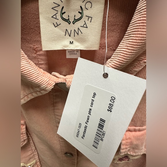 Fantastic Fawn pink corduroy Shacket - Picture 3 of 4